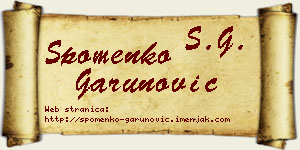Spomenko Garunović vizit kartica